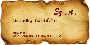 Szladky Adrián névjegykártya
